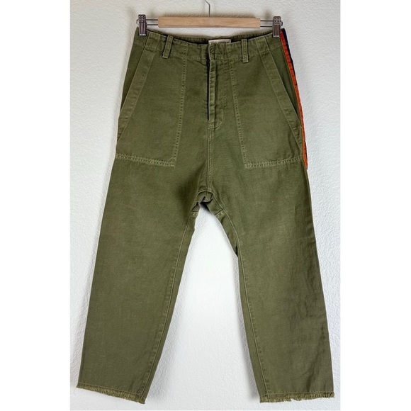 Nili Lotan Luna Drop Crotch Cropped Ankle Pants with Tape Trim, size 0 - Picture 3 of 10